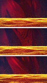 红色旗帜粒子背景视频