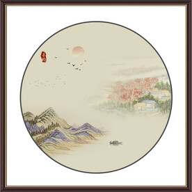 圆形山水画