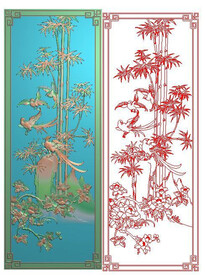 竹子 花鸟 大门