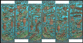 博古 花瓶 镂空 竖屏 琴棋书