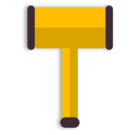 折叠风卡通黄色法庭锤子