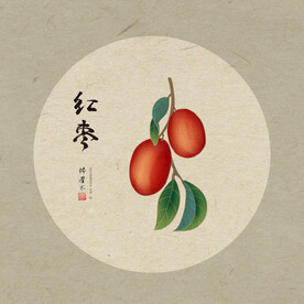 手绘红枣