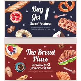 面包西点手绘矢量海报