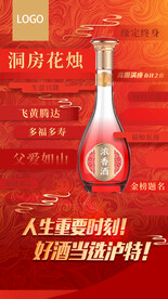 白酒喜庆宴席宣传海报POP元素