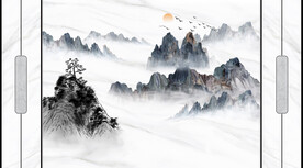 水墨山水背景墙