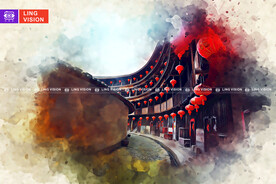 福建福州永定土楼建筑