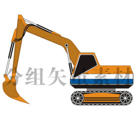 挖掘机卡通