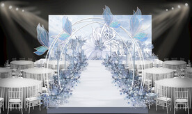 雾霾蓝色蝴蝶婚礼效果图