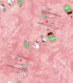 大牌 数码 印花 卡通 扎染