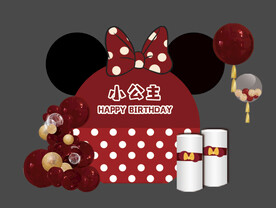 红色红黑撞色大红米奇米妮