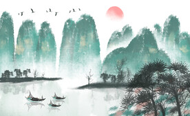 山水画 晶瓷画 新中式