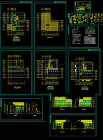  仿古清式三层公建筑施工图