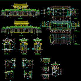 仿古山门建筑施工图 