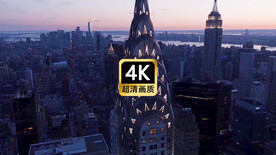 航拍现代城市群街道夜景