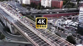 航拍跨海大桥上行驶车联