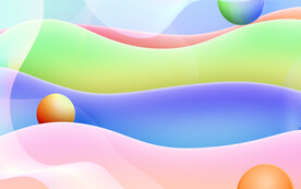 卡通立体装饰浮球背景