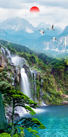 竖幅山水画