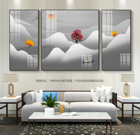 创意中式装饰画沙发背景画无框画