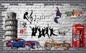 复古英伦酒吧工装背景墙