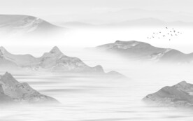 水墨意境新款山水 文件分层 