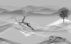 麋鹿高端新款山水 文件分层 