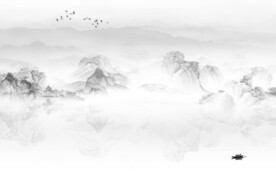 中国风大气灰色山水 文件分层 