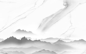 爵士白简约意境山水 文件分层 