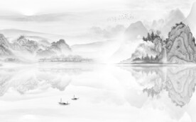 新中式大气灰色山水 文件分层 