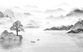 客厅大气意境山水 文件分层 