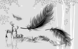 欧式 现代无框新画 文件分层 