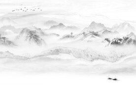 中式大气灰色山水 文件分层 