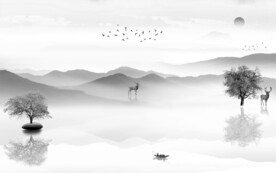 新款大气意境山水 文件分层 