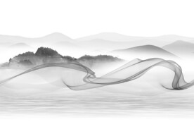 最新大气中式山水 文件分层 