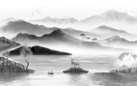 水墨 大气中式山水 文件分层 