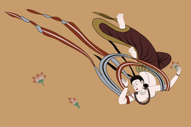 敦煌莫高窟329窟初唐散花飞天