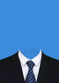 蓝色领带西装模板