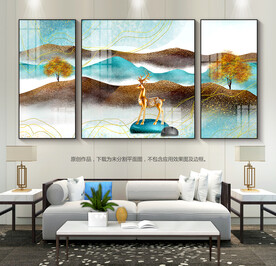 轻奢装饰画现代简约装饰画三联画