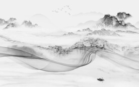 意境中式简约新画 山水分层画