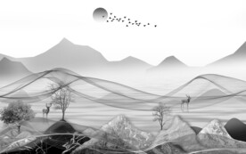 爆款中式简约新画 山水分层画