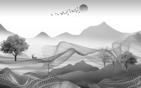 大气中式简约新画 山水分层画