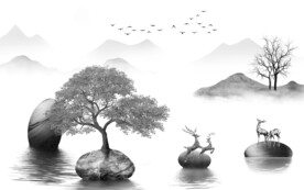 爆款新山水意境画 文件分层画