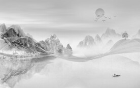 大气新爆款山水画 文件分层画