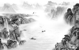 国画新爆款山水画 文件分层画