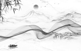 竹子 电视新背景墙 分层文件 