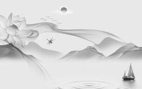 高级高清新山水画 文件分层画