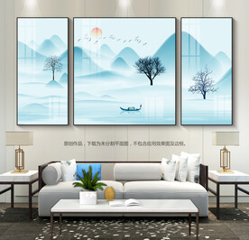 现代抽象客厅装饰画沙发背景画