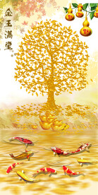 发财树 装饰画 晶瓷画