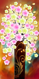 发财树 装饰画 晶瓷画