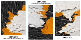 北欧风抽象金色水墨油画装饰画