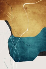 北欧风抽象金色水墨油画装饰画